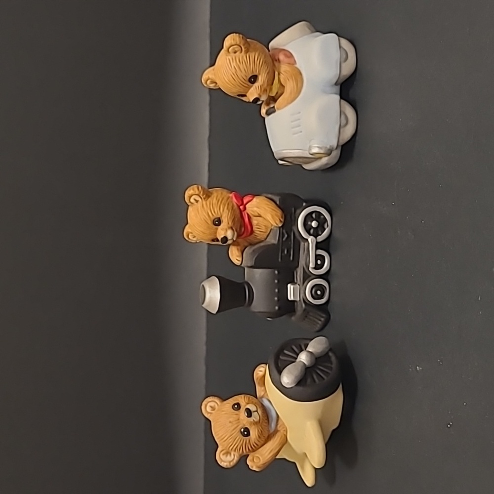 Set of 3 Homco Trains, Plains and Automobile Bears
